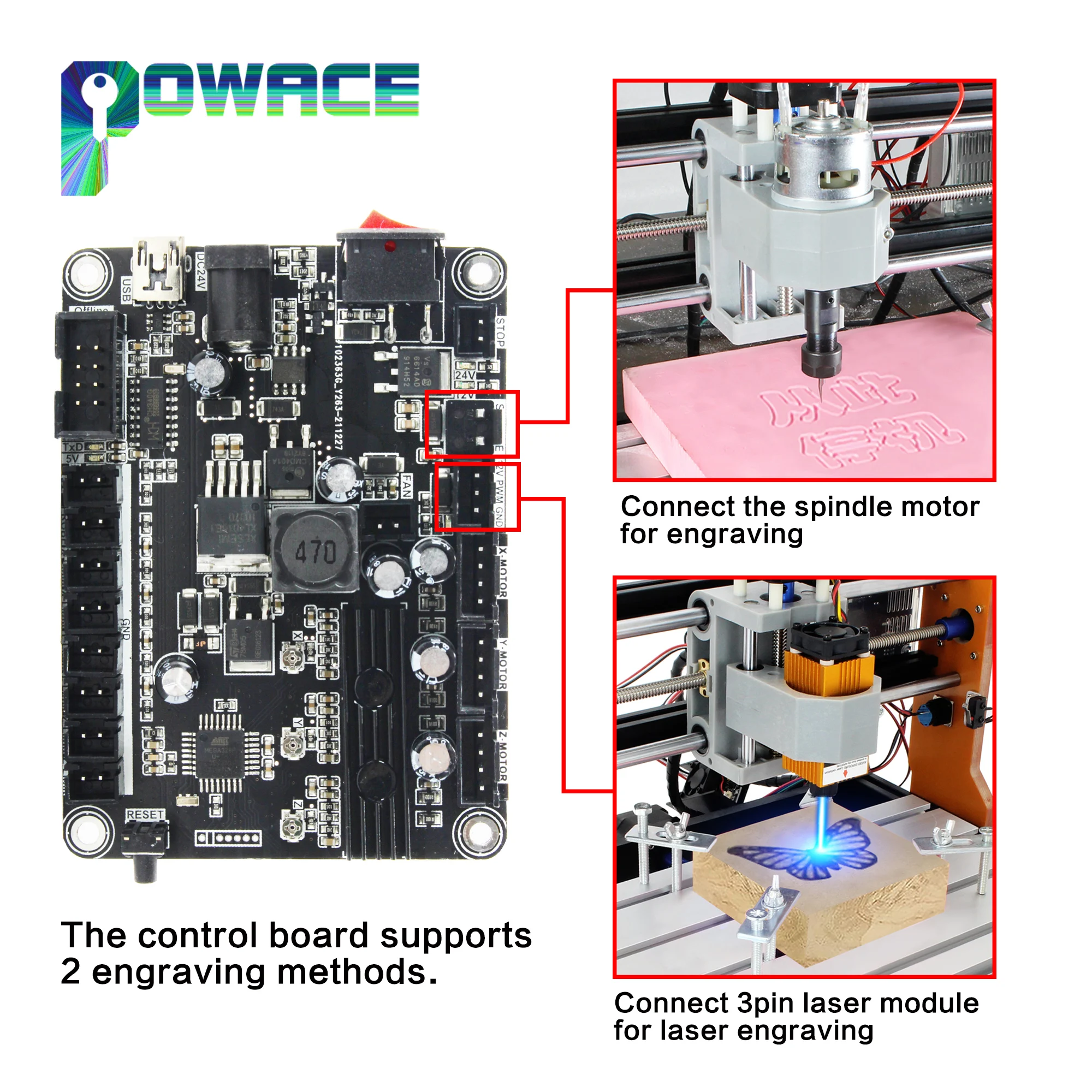 Imagem -05 - Grbl Cnc Off-line Controlador Breakout Cartão Board para 1610 3018 4030 3020 Máquina de Gravação a Laser Atualizado Grbl1.1f