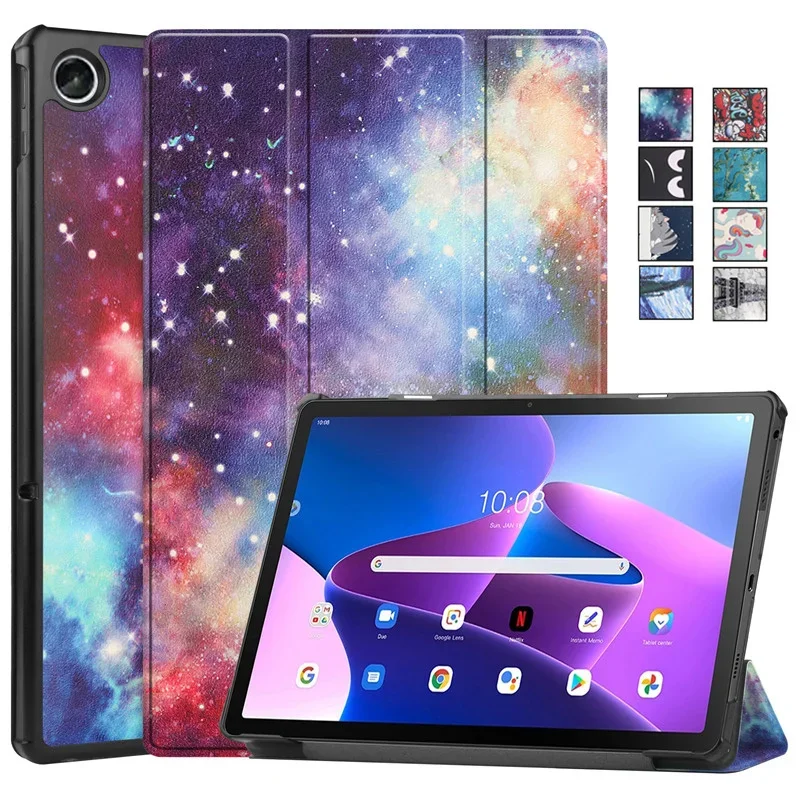 

Funda for Lenovo Xiaoxin Pad 2022 10.6 Tri-folded PU Leather Smart Case for Lenovo Tab M10 Plus Gen 3 Cover TB-125FU TB-128FU