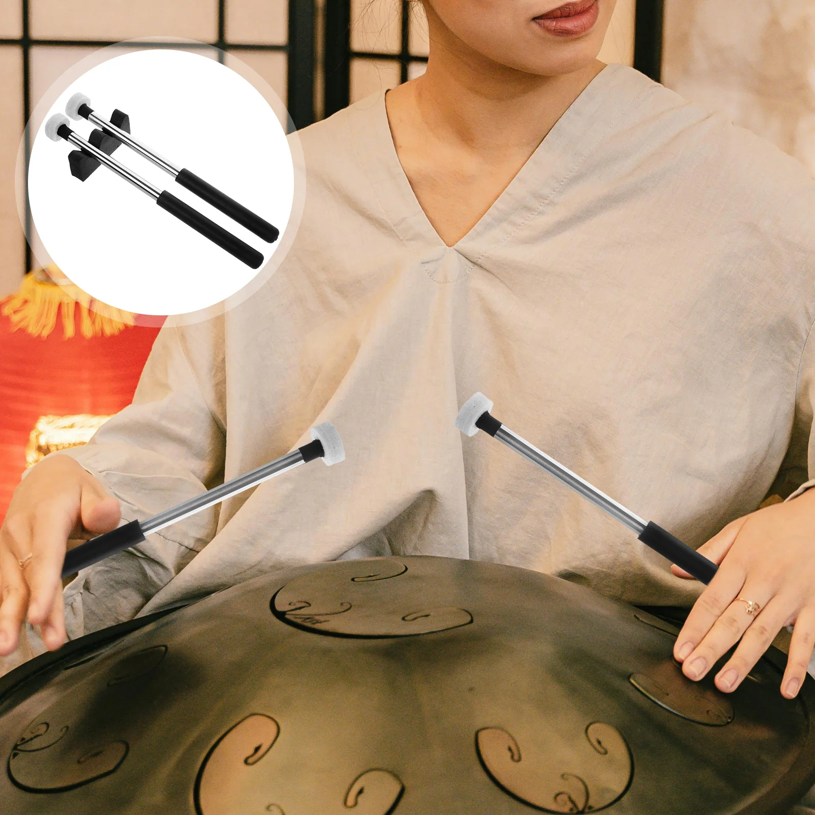 

Ethereal Drum Stick Drumsticks for Kids Double Sided Mallet Mallets Percussion Stand
