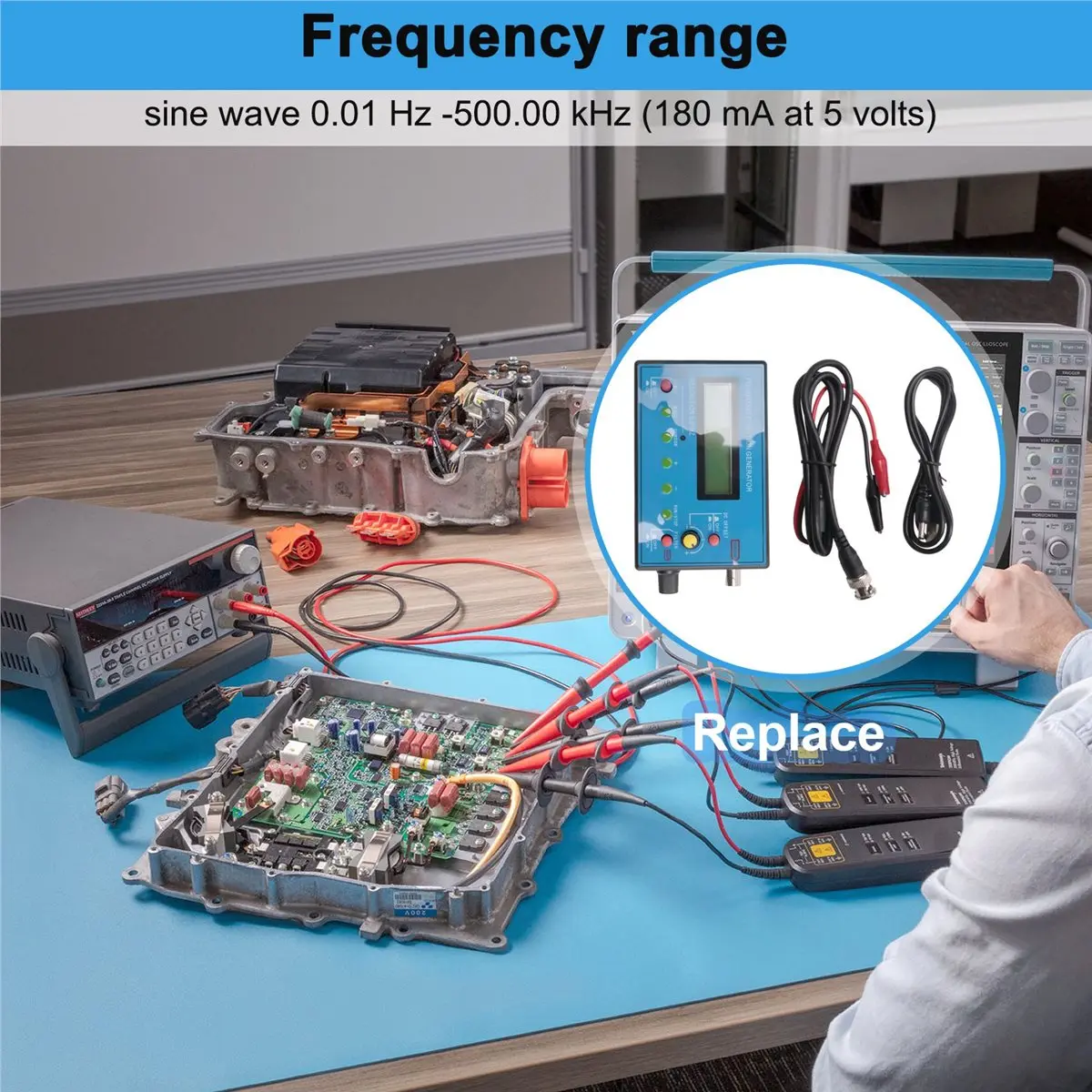 ~PERFECT}FG-200 DDS Function Signal Generator Frequency Counter 0.01Hz -500KHz Signal Source Module Sine+Square+ Waveform