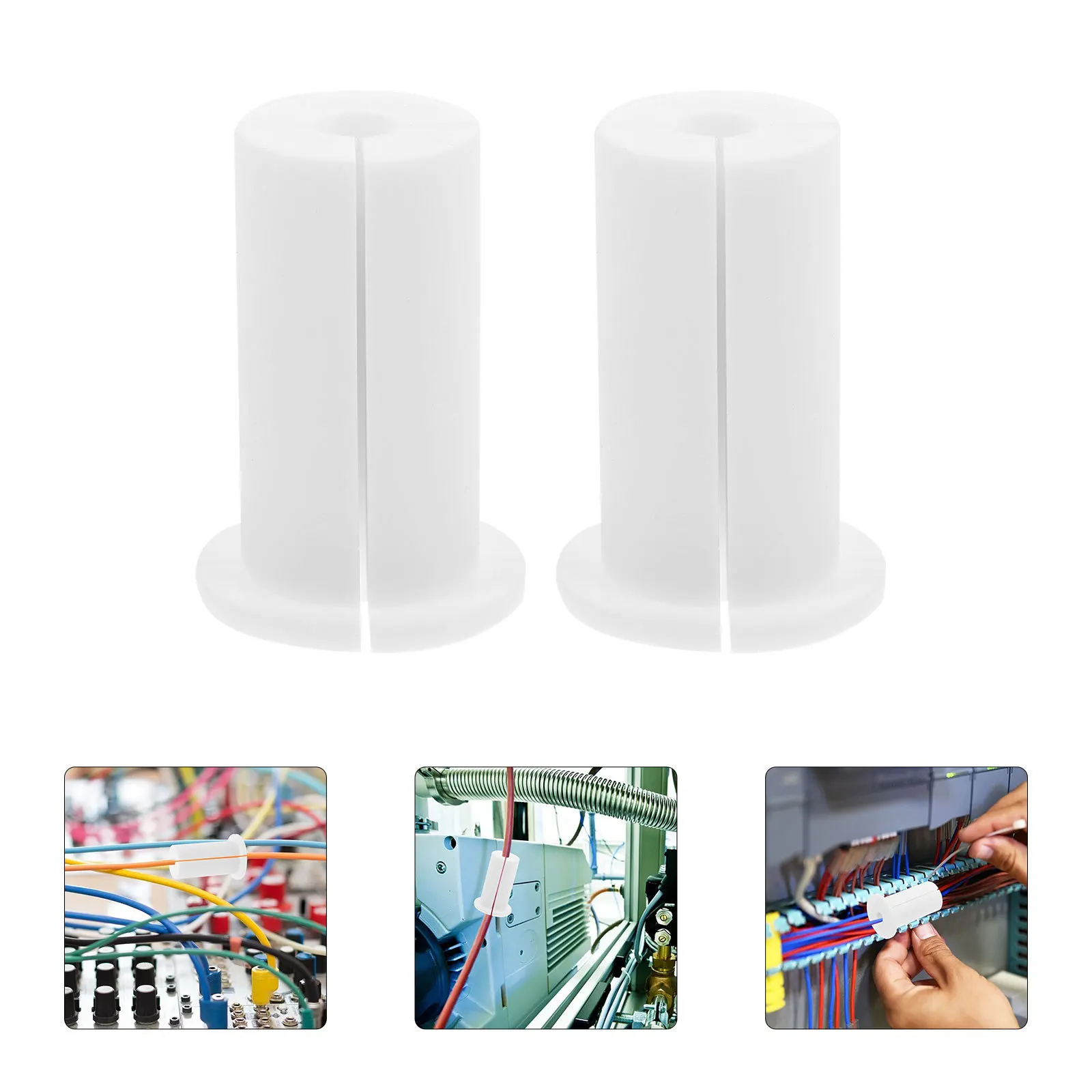 

2Pcs Wall Cable Pass Through Protectors Silicone Grommets for Cables 1 Inch Hole Fit Damage Prevention Sleeve Secure with