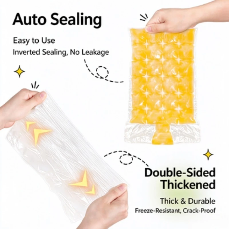 20/50PCS Disposable Ice Grid Bag Self Sealing Thickened Sealing Household Ice Making Mold Freezer Bag Essential for parties