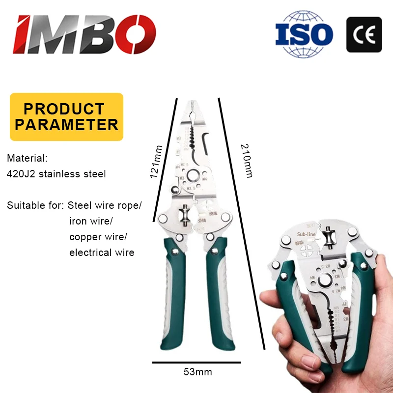 All-in-One Foldable Wire Stripper 420J2 Stainless Steel Multifunctional Pliers for Electrician & DIY Projects