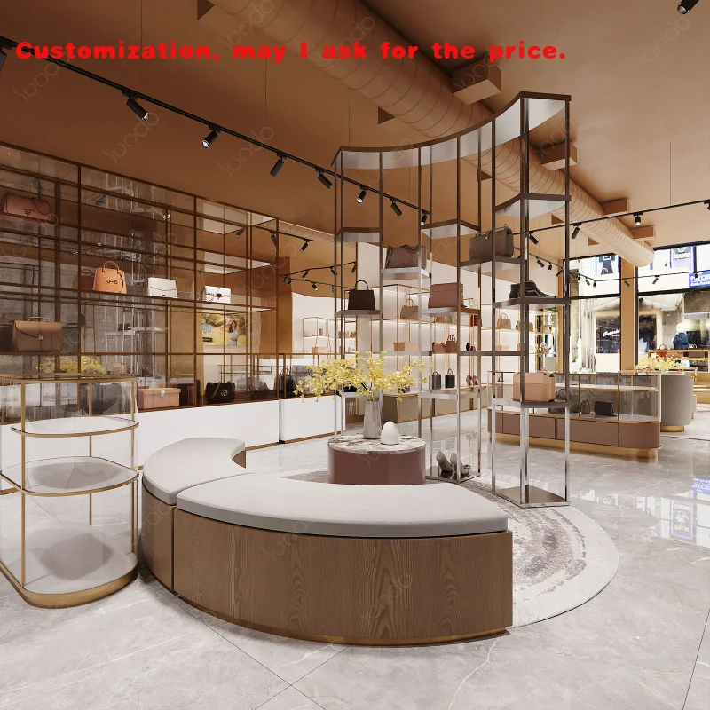 

на заказ. Модное торговое шоу, подставка для сумок, современный дизайн, подставка для сумок, мебельная сумка, витрина, полки, дизайн магазина