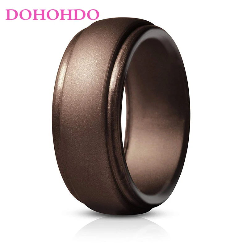 2024 High Quality Rings For Men 8mm Food Grade FDA Hypoallergenic Flexible Men Wedding Rubber Bands Silicone Finger Ring Anillos