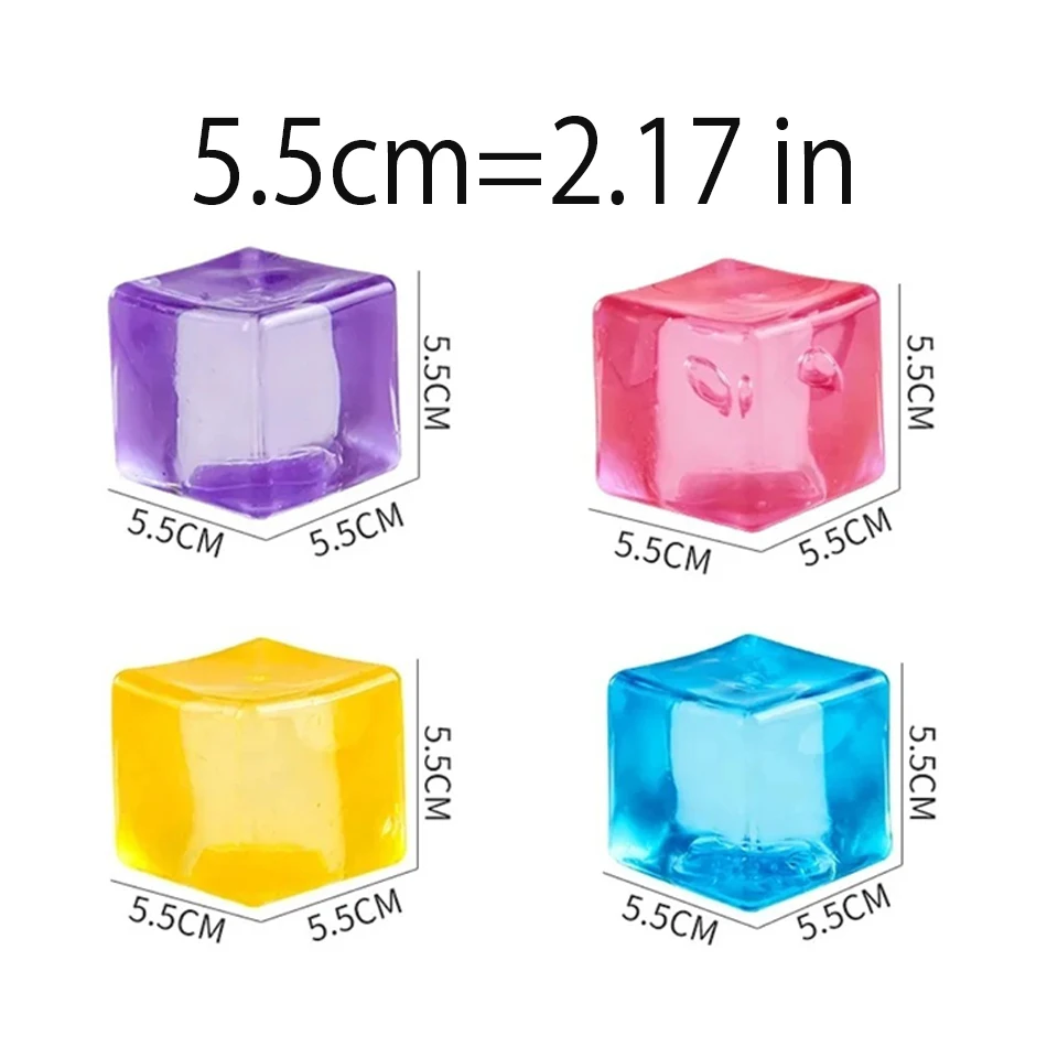 High Density Gel Cube Square Decompression Vent Toy Squishy Stress Relief Sensory Stress Ball Squeeze Toys for Decompressio