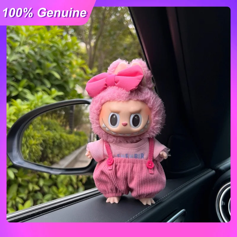 

Suitable For 17cm 3.0 Labubu Pink Overall Clothing V1/V2/V3 Generation Cute Doll Pink Bow Overall Suit Doll Accessories Toys
