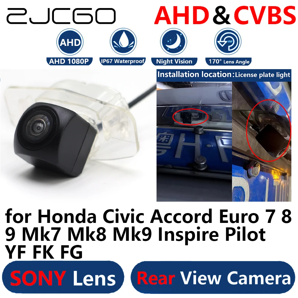 

AHD 1080P Parking Backup Reverse Reversing Rear view Camera for Honda Civic Accord Euro 7 8 9 Mk7 Mk8 Mk9 Inspire Pilot YF FK FG