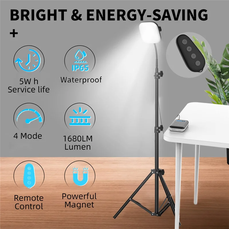 التحكم عن بعد أضواء التخييم أضواء التخييم 3200K-7500K قوس أضواء المجال في الهواء الطلق معلقة أضواء في الهواء الطلق