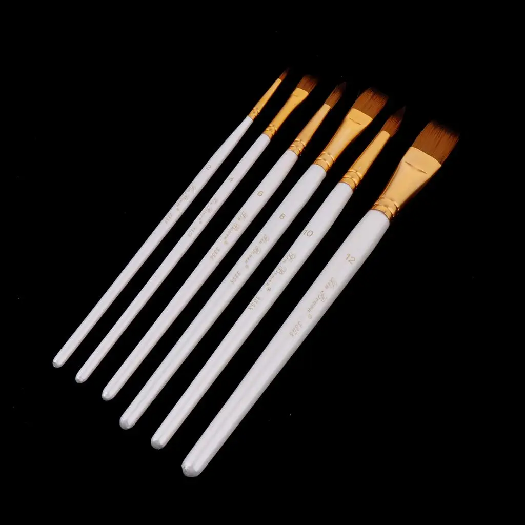 

Набор кистей для рисования: плоские, круглые, с заостренными кончиками, для акварели, масла, акрила, нейлоновые художественные кисти для рисования