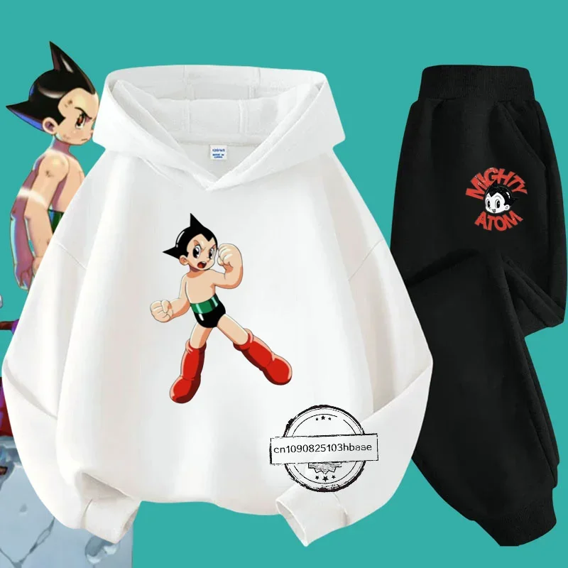 

Iron wall Astro Boy children's hoodie set cartoon printed autumn and winter street long-sleeved sweatshirt top boys and girls