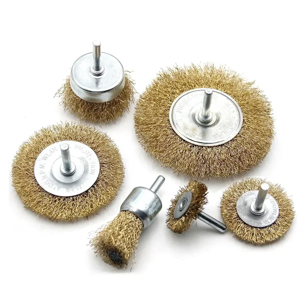 

3/5/6Pcs Pen Type Steel Wire Brush Electric Drill Steel Wire Wheel with Rod Polish Rust Removal Electric Drill Tool Accessory