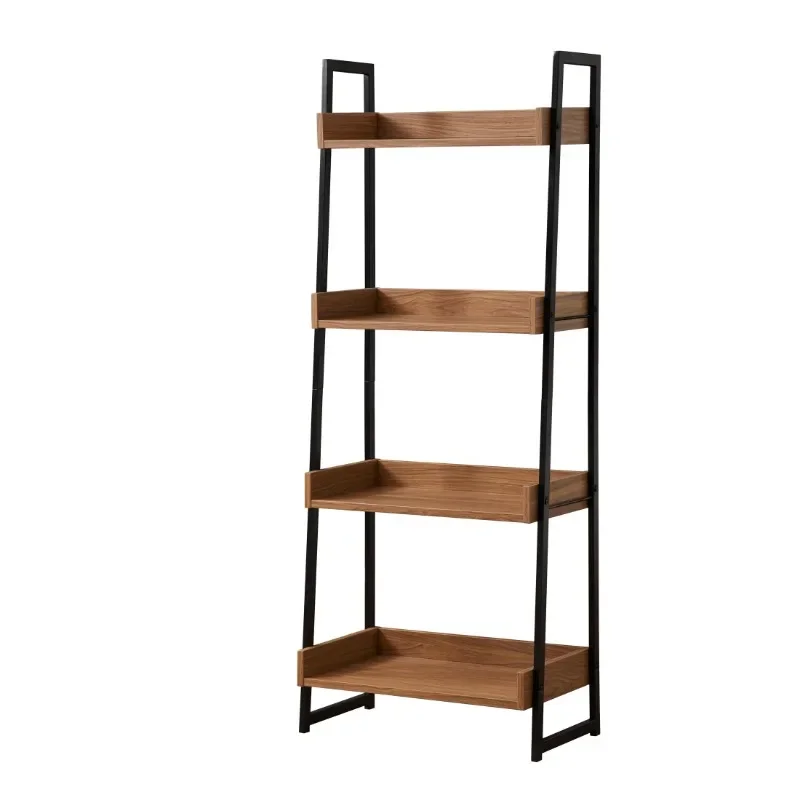 Mainstays Mixed Material 4-Shelf Bookcase, Walnut