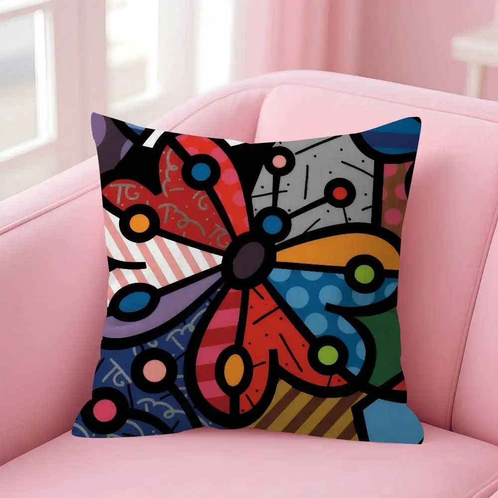 B-Brittos abstract Double-sided Printed pillow cover Short plush Suitable living rooms bedrooms sofas throw cushion cover