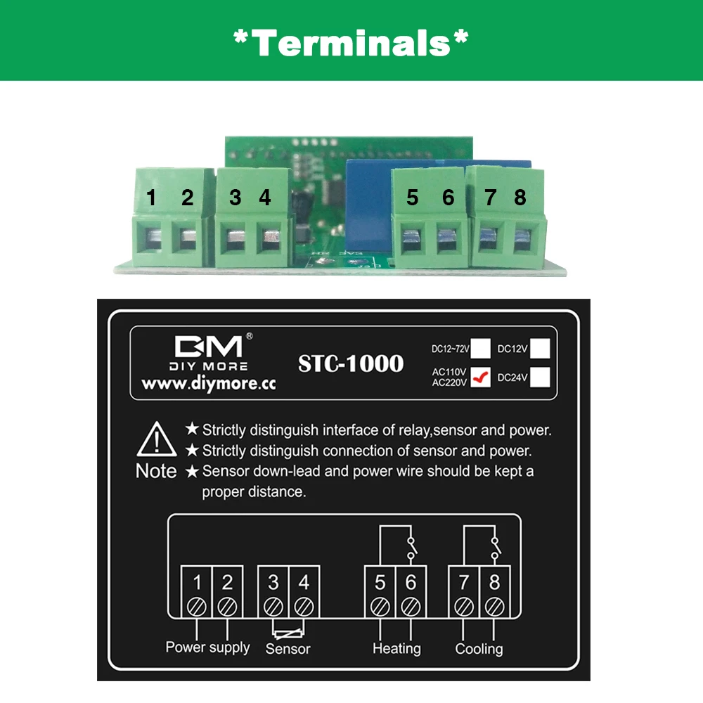 STC-1000 LED regolatore di temperatura digitale termostato termoregolatore incubatore relè riscaldamento raffreddamento DC12 DC24V AC110V-220V