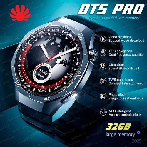 Reloj Inteligente Original GT Pro Nuevo con 32 GB de Memoria, Reproductor de Video, NFC, GPS, Navegación, Reloj AMOLED, Llamadas, Resistente al Agua, Pulsera Deportiva 2026