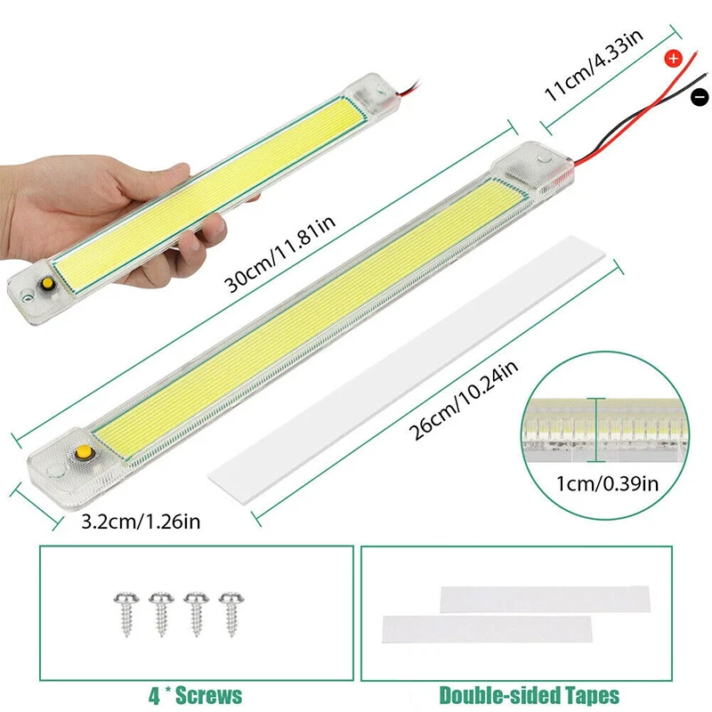 2pcs 12V 24V 84LED RV Ceiling Dome Light Bar Strip Tube RV Interior Reading Roof Lamp Caravan Trailer Camper Interior Lights