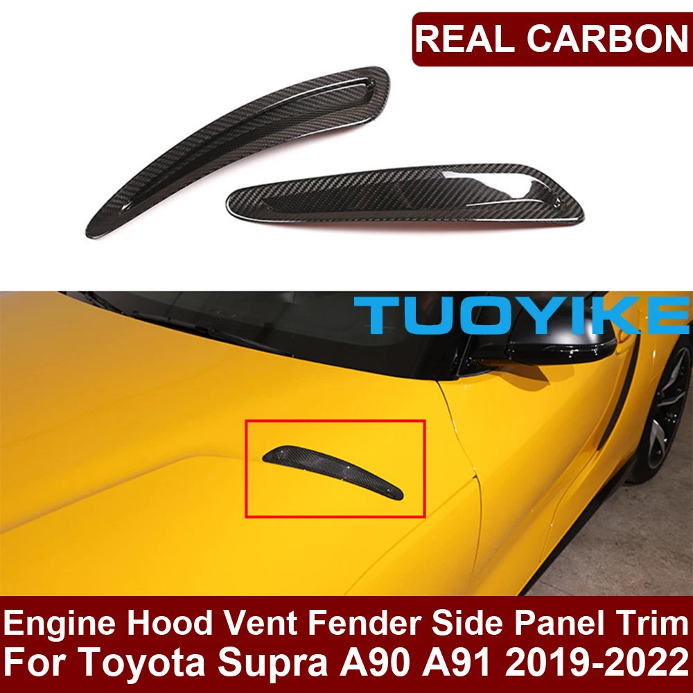 

Real Dry Carbon Fiber Engine Hood Air Vent Fender Side Cover Panel Trim Decoration Body Kit For Toyota Supra A90 A91 2019-22