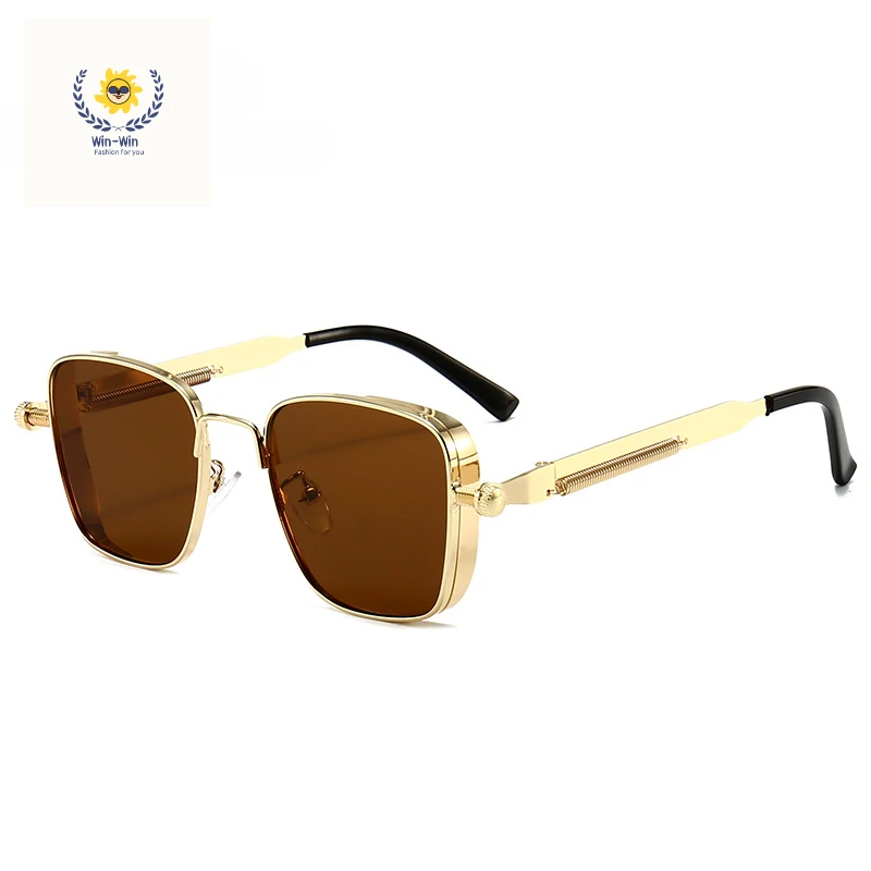 Classic Fashion Steampunk Sunglasses Men Women Vintage Square Metal Frame Christmas Party Gift HighQuality Ourdoor Eyewear UV400