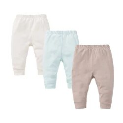 3 Pieces Set Baby Clothing Pants Boys100% Cotton Plain Trousers Black Blank Muslin Joggings Bottom Girls 0-12 Months