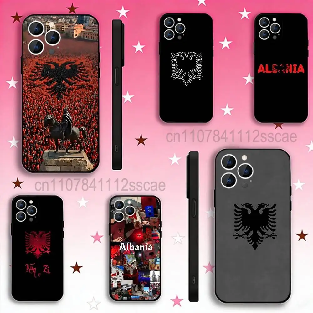 

Albania Albanians Flag Phone Case For iPhone 17,16,15,14,13,12,11,Pro,Max,Plus,E,Air,Mini Protective Black Cover