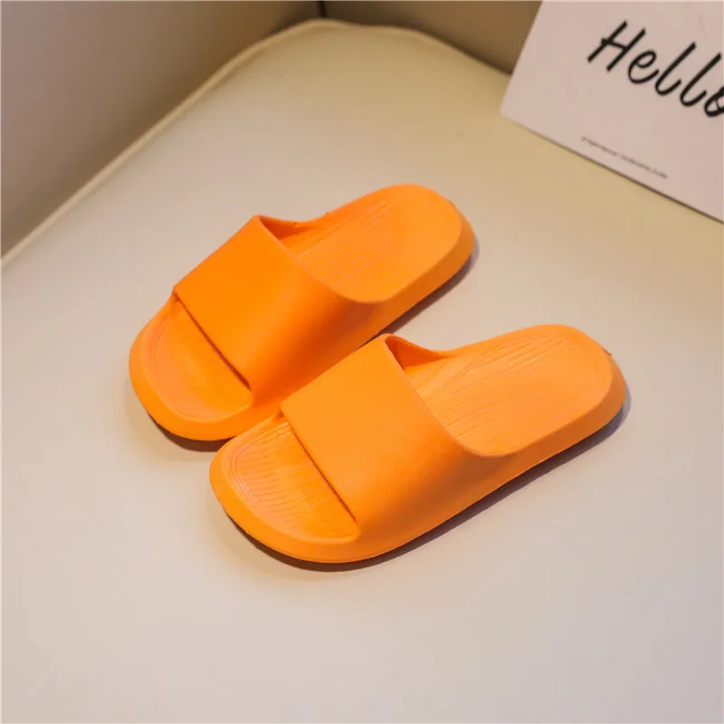 Summer Children Casual Slippers Solid Color Indoor Slippers Breathable Non-Slip Home Bathroom Beach Kids Soft Slippers Boys Girl