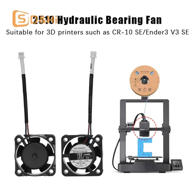 

Для CR-10 SE / Ender 3 V3 SE 2510 Осевой охлаждающий вентилятор DC 24 В Турбовентилятор Аксессуары для 3D-принтеров Вентилятор охлаждения с гидравлическим подшипником