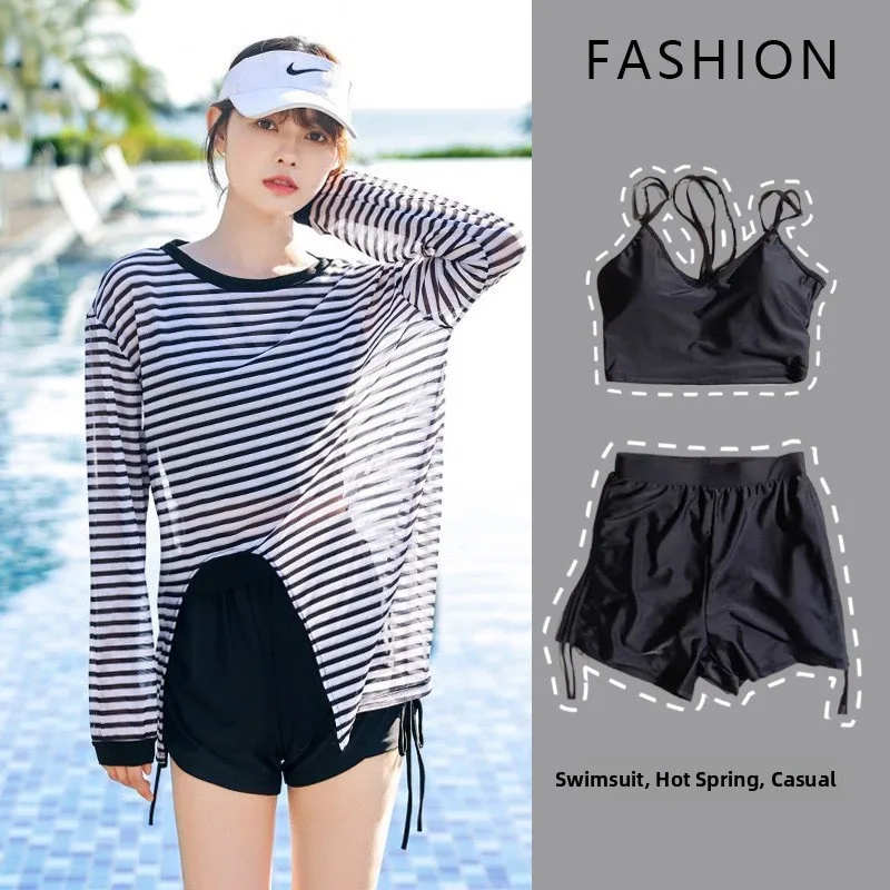 ชุดว่ายน้ำวันพีซบิกินี่สตรีแบบอนุรักษ์นิยมชุดว่ายน้ำชายหาด Vaion Tee-Piece พร้อมครีมกันแดดปกปิดเหมาะสำหรับบ่อน้ำพุร้อน...