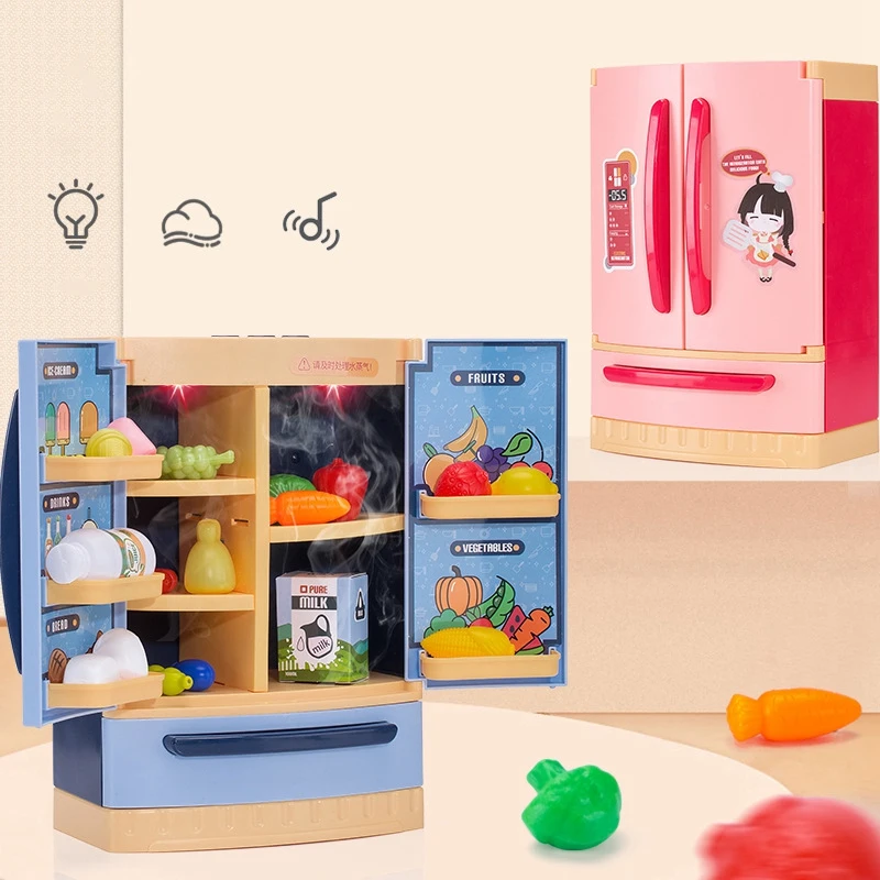 

Modern Spray Refrigerator Toy Pretend Play Appliance for Kids Play Set (B)