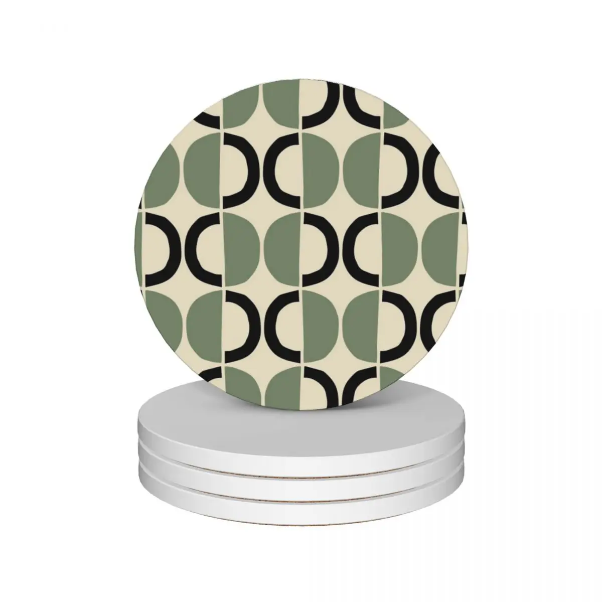 

Mid Century Modern Half Circle Pattern 140 Ceramic Coasters (Set of 4) cup set custom christmas Coasters