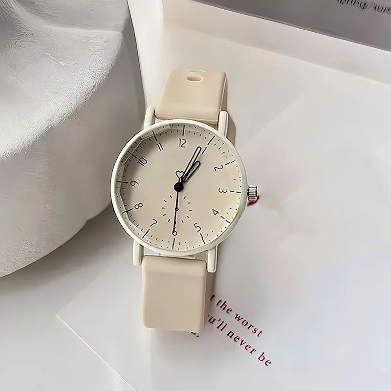 Fashion Candy Color Silicone Band Women Quartz Watch Arabic Dial Girls Students Wristwatch