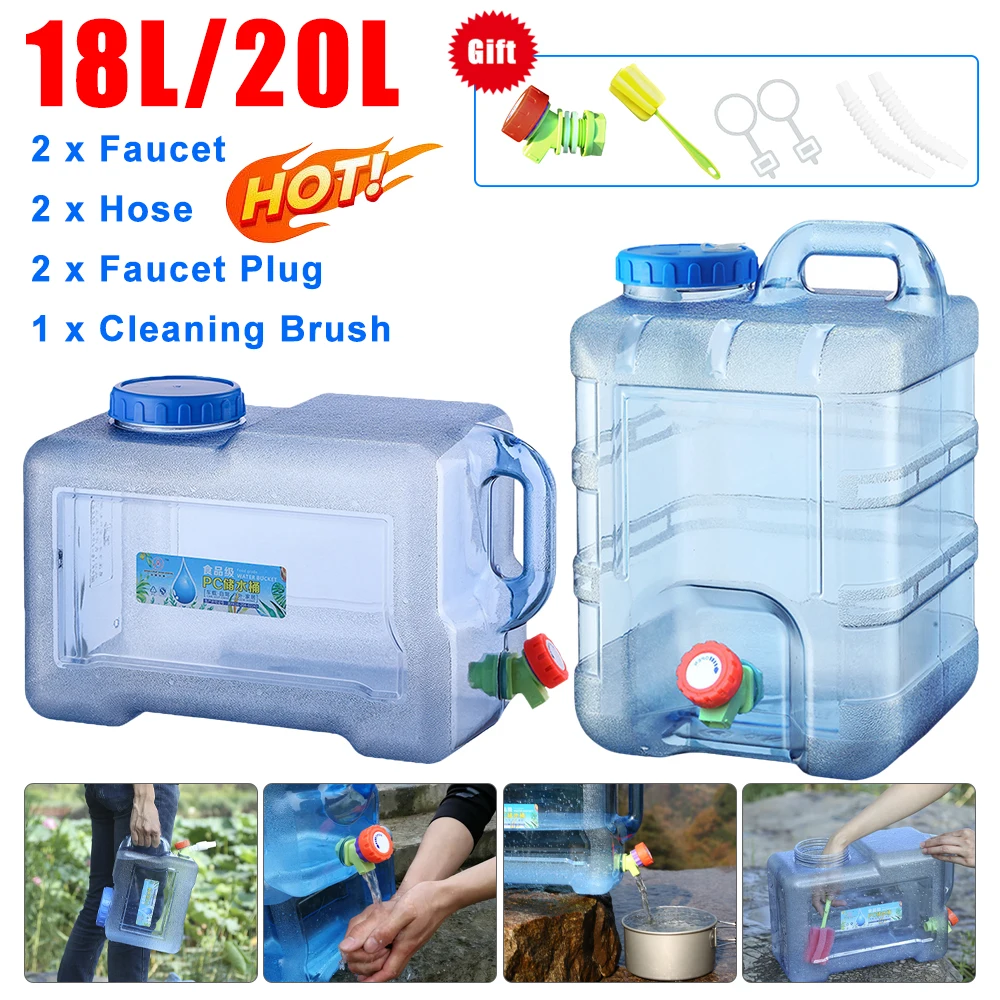 

Походный контейнер для воды объемом 18/20 л, герметичная емкость для воды в автомобиле, емкость для воды большой емкости для отдыха на природе, путешествий, вождения, кемпинга
