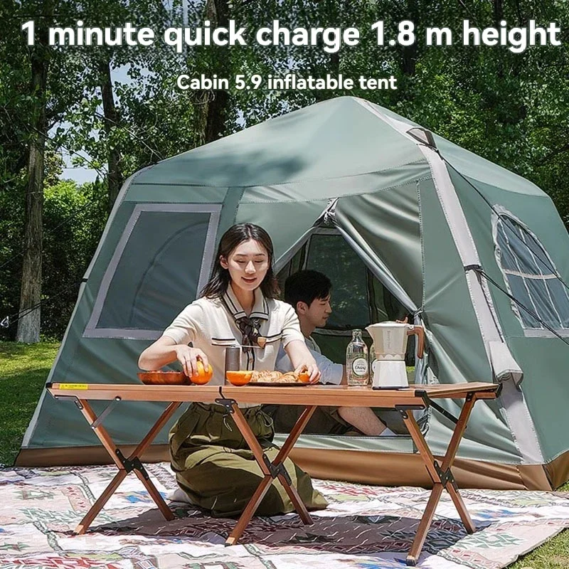 Camping inflatable tent outdoor automatic quick-opening rainproof and sunscreen silver-coated inflatable hut