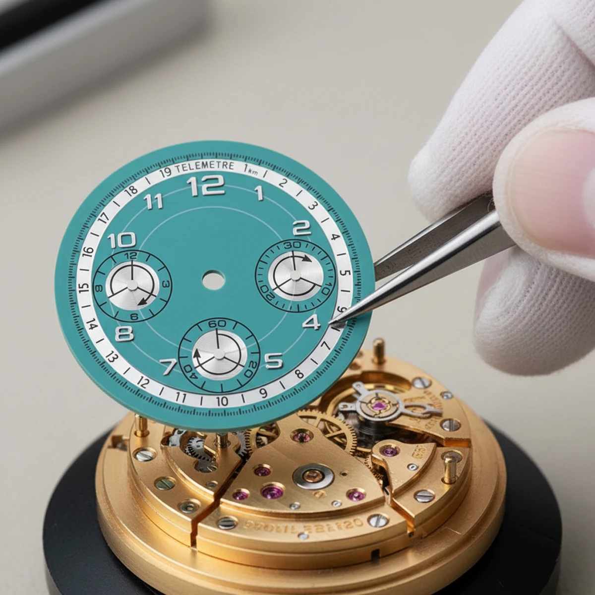 29.5mm VK63 Telemetre Watch Dial Chronograph Arabic Numerals for Daytona Seiko VK63 Quartz Movement Durable Case Mod Parts view 5