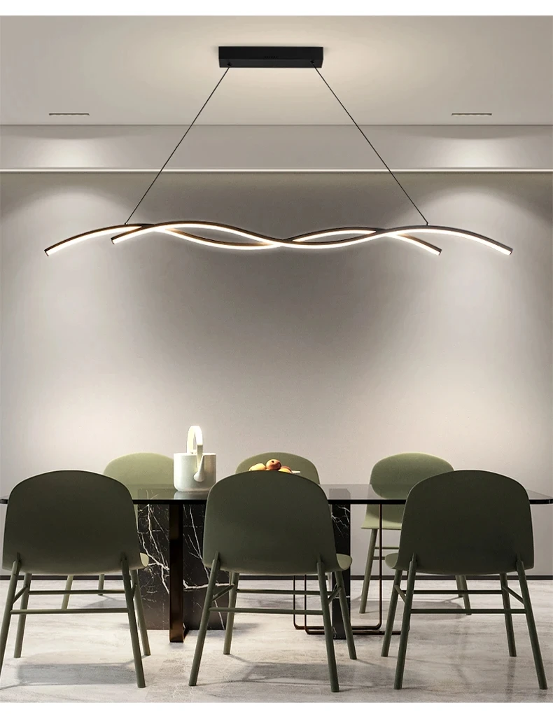 Minimalist LED Chandelier for Dining Room Modern Geometric Kitchen Pendant Light Simple Home Decor Hanging Light Fixture