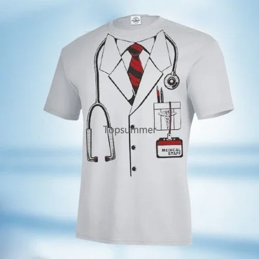 High Quality Casual Printing Tee Brand New Lab Coat Costume Shirt Mens & Fitted Womens Doctor Medical Nurse Tux Man T-Shirt