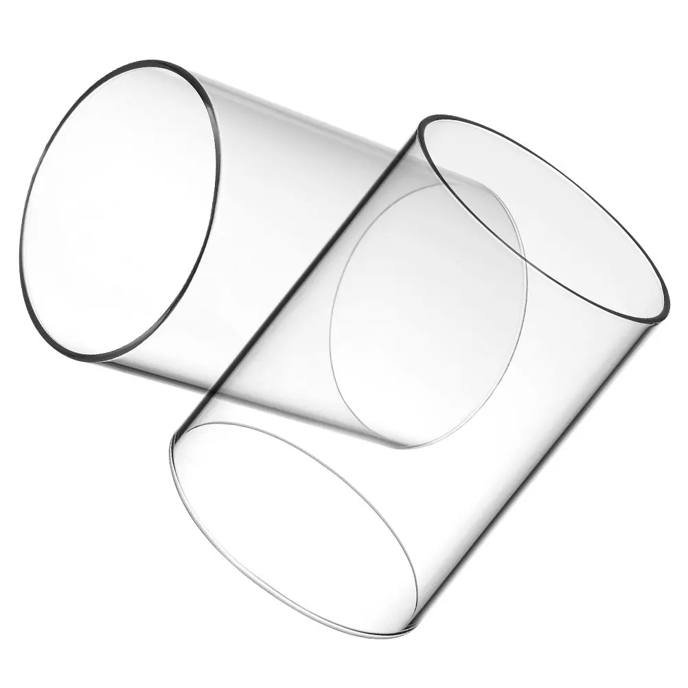 

2Pcs Clear Glass Hurricane Holder Elegant Tealight Decor Transparent Windproof Design Clear Shades