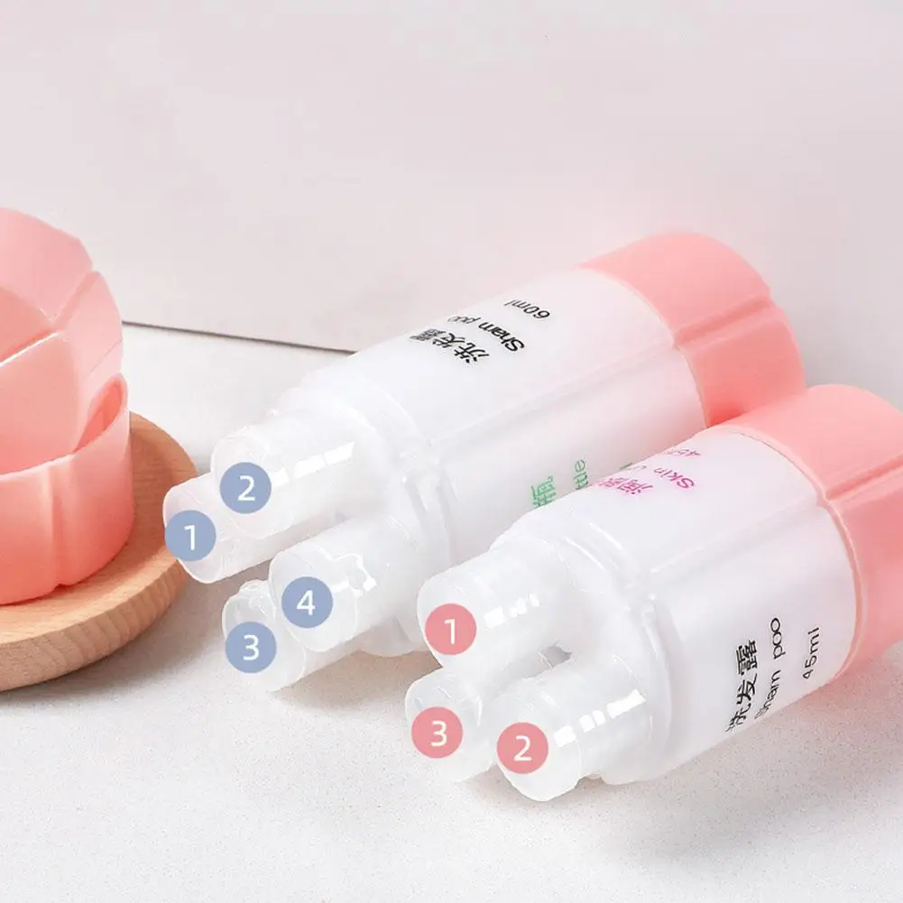 45ml/60ml 3 In 1 Reusable Travel Bottle Organized Leak Proof Soap Dispenser Dispensing Containers For Shampoo Lotion Soap