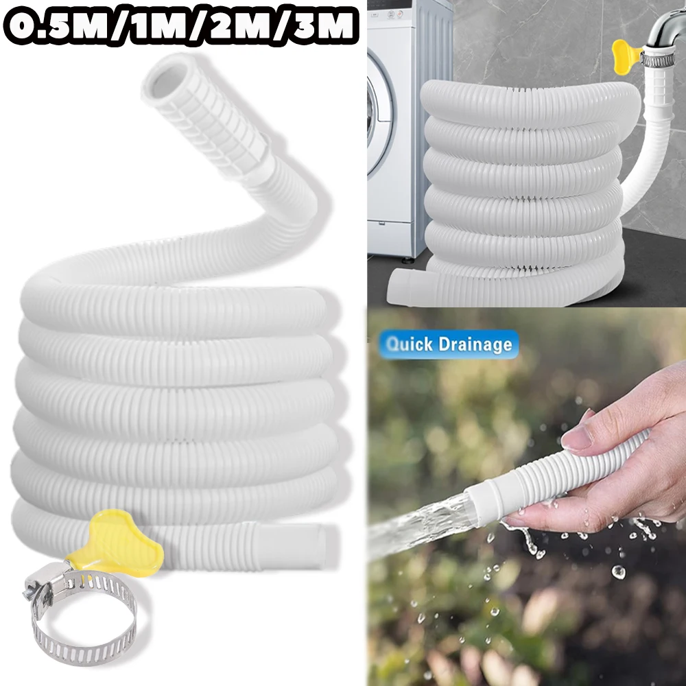 Drain Extension Hose Garden Irrigation Washing Machine Dishwasher Drain Hose Universal Household Drain Hose Accessories