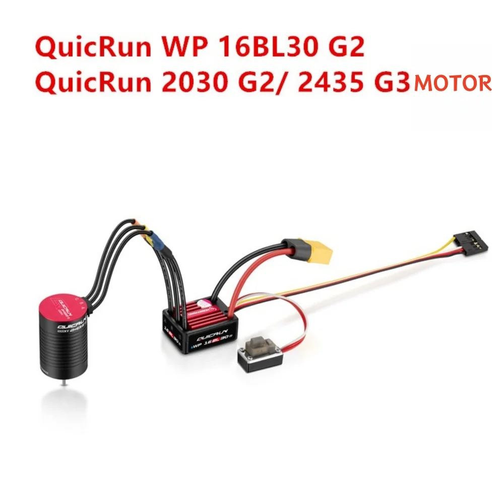 

IP67 Hobbywing QuicRun WP 16BL30 G2 30A ESC and 2030 G2 2435 G3 Motor for 1/16 Car 1/18 Car Buggy