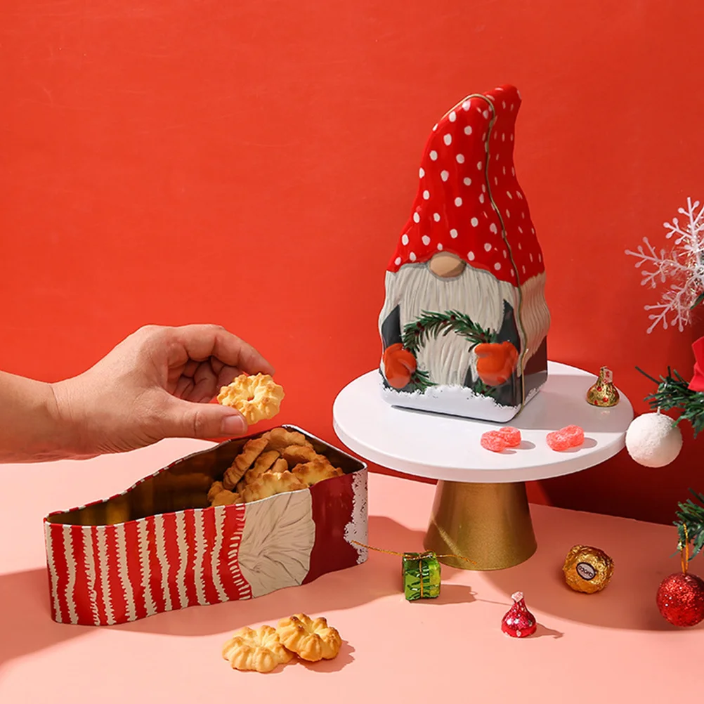 

1pc Christmas Candy Box Tinplate Storage Container For Biscuit Chocolate Small Gifts Holiday Decoration Cookie Gift Tin