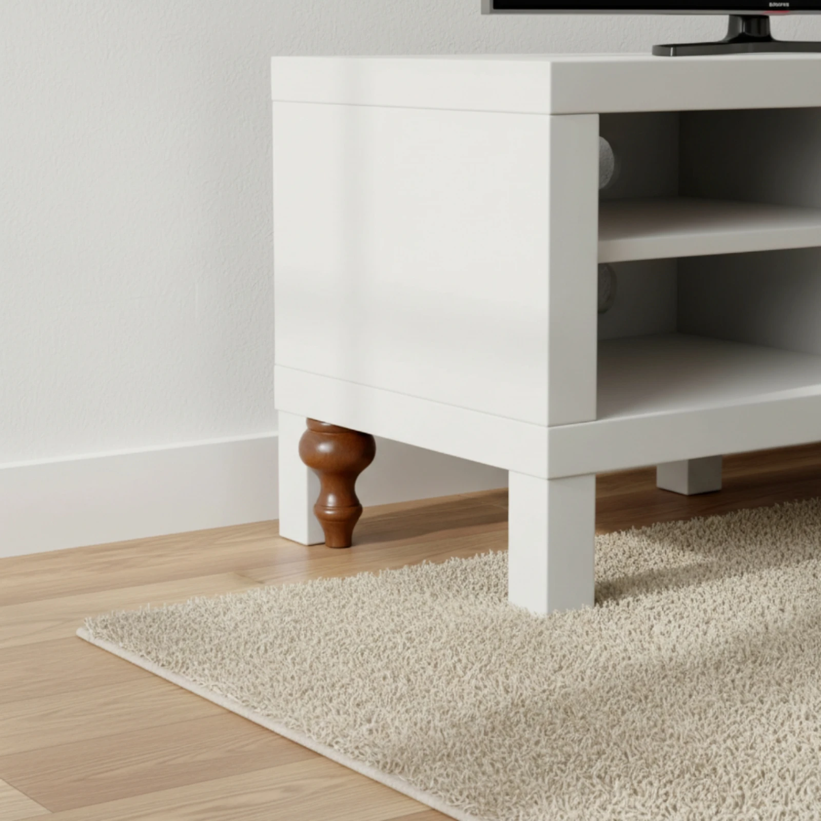 Solid Wood Furniture Leg Walnut Finish Turned Furniture Leg Wooden Legs Replacement Bun Feet Heavy Duty for DIYers, Sofa