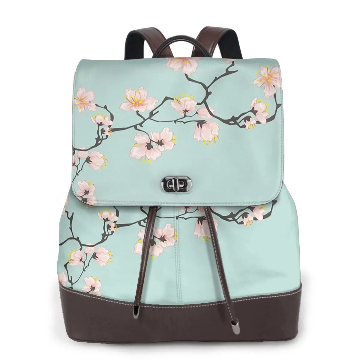 Sakura Cherry Blossom Japanese Flowers Bookbag School Student Bags Hiking Travel Daypack for Women Fashion Derma Backpack