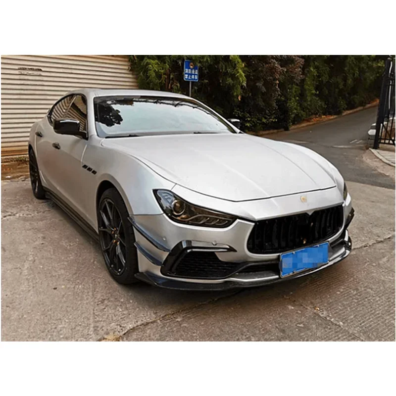 Für maserati ghibli echte Kohle faser Stoßstange Front lippe Wind messer Heck diffusor Spoiler Seitens ch wellens chutz