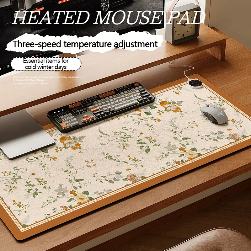 Heated Mouse Pad, Heated Desk Pad, Office Computer Desktop Pad, Winter Desk Hand Warmer, Constant Temperature And Timed Shutdown