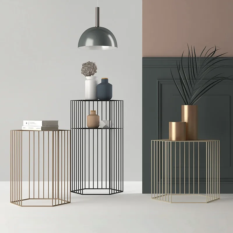 

Nordic ins wrought iron small coffee table living room simple modern