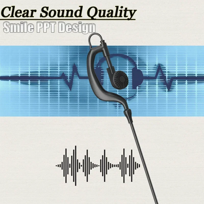 جهاز اتصال لاسلكي مع ميكروفون ابتسامة ، سماعة رأس بدبوس واحد ، خطاف أذن ، لهاتف retevis rt40 iccom ange ، yaesu ، أجهزة راديو موتورولا