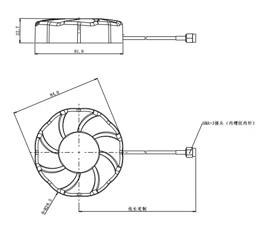 QUESCAN QT84 Hochpräzise Allband-L1L2L5-RTK-GPS-GNSS-Antenne für ublox ZED-F9P X20P NEO-F10N ersetzt ANN-MB GPS-Antenne – Detail 3