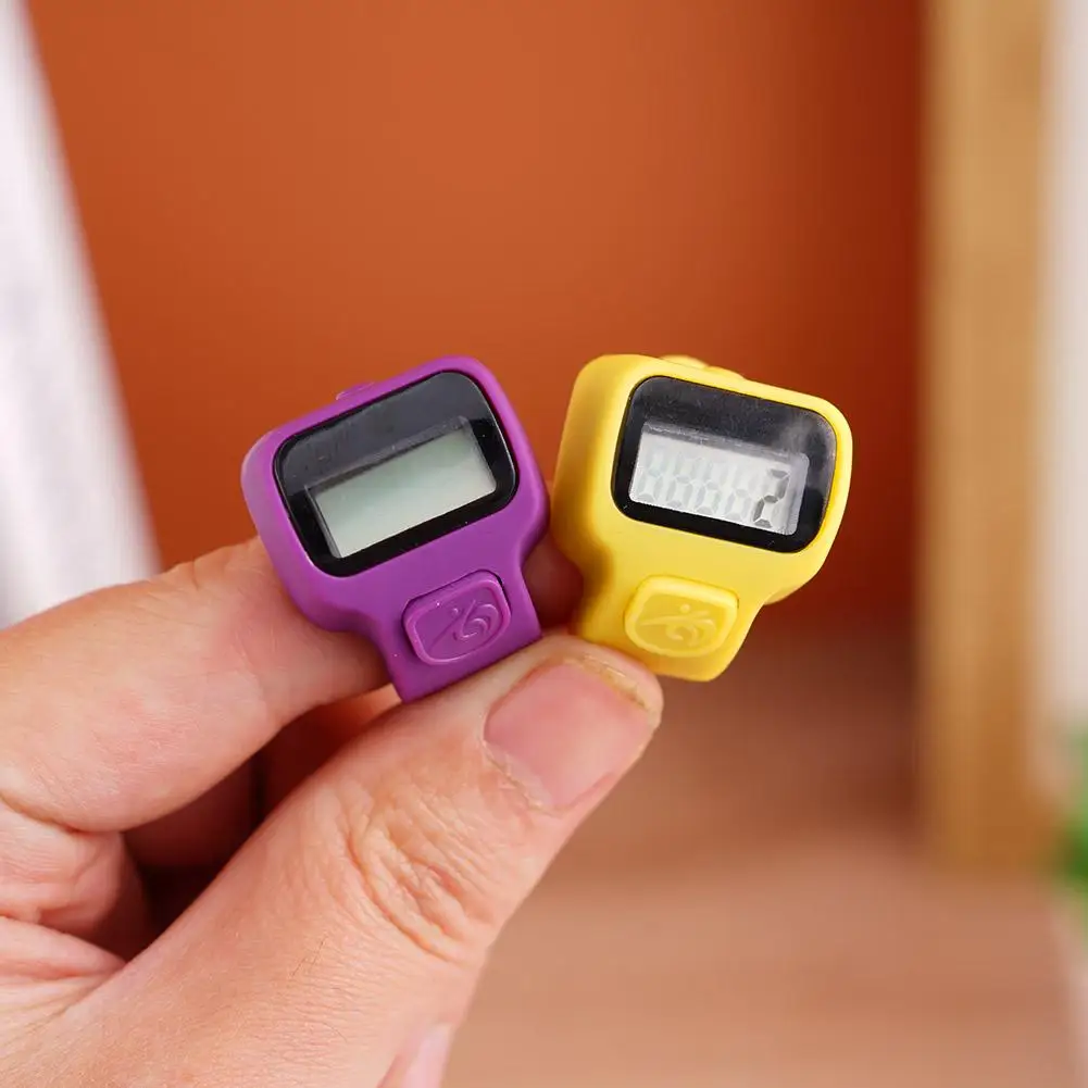 MINI แหวนรูปร่างเคาน์เตอร์นิ้วมือ LCD Electronic Digital TALLY Counter สมาร์ทแหวนคลิก Lap Counter กิจกรรม Clicker Finger Counter