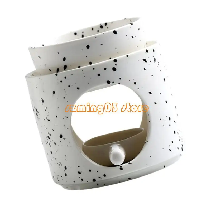H9EC Titik Berwarna -warni Keramik Aromas Diffuser Burners Dengan Tealight Holder Spoon dan Bowl yang Dapat Dilepas untuk wangi